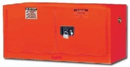 Justrite 12 Gallon Manual Close Piggyback Flammable Storage Cabinet, 18 Gauge Steel, 2 Door Fire Cabinet, 18" x 43" x 18", Made in The USA, Red, 891301