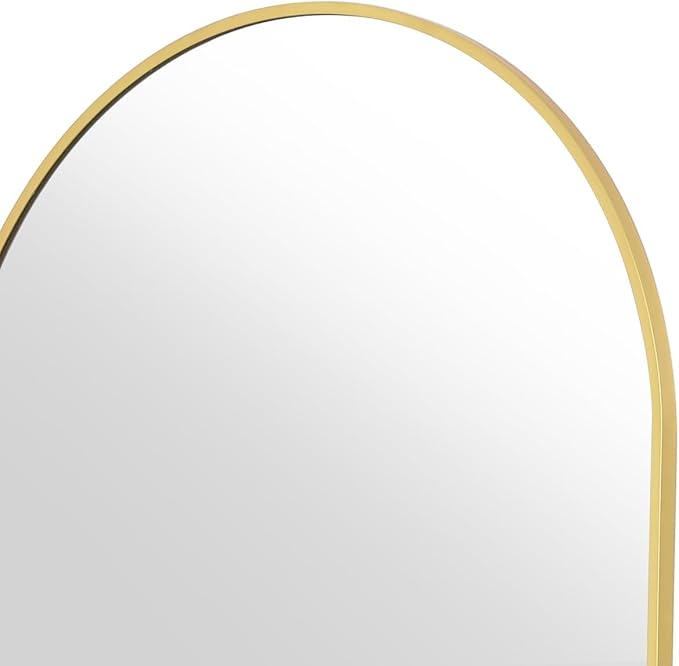 Koonmi 41"x81" Arched Full Length Mirror, Gold Large Floor Mirror with Aluminum Alloy Frame, Standing Hanging or Leaning Wall-Mounted Full Body Mirror for Living Room and Bedroom