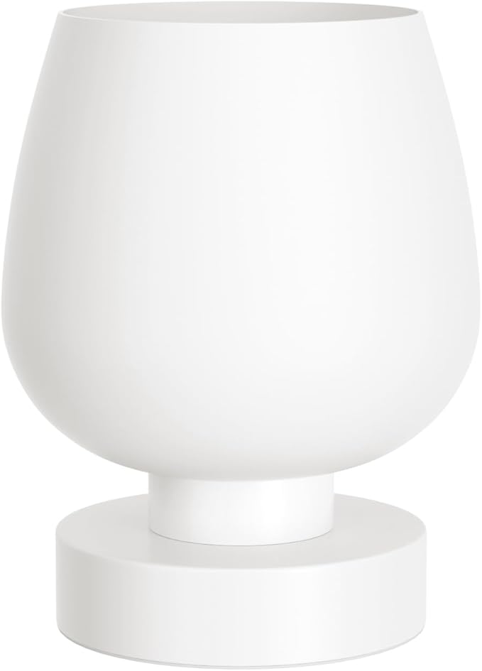 Touch Table Lamp for Nightstand - Small Bedside Lamp for Bedroom Living Room Night Stands, Desk Lamp with White Glass Shade for Small Spaces, 3 Way Dimmable, LED Bulbs, Gifts