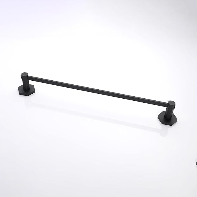 GERZWY 24-Inch Single Towel Bar, Bathroom Towel Holder, Wall Mounted SUS304 Stainless Steel Towel Rack, Matte Black
