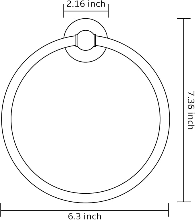 Wall Mounted Classical Design Round Towel Ring for Bathroom (Brush Nickel)