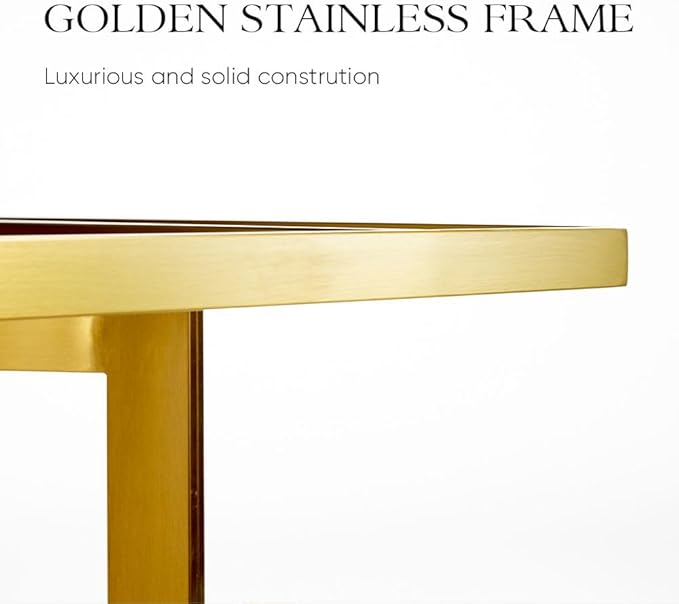 POVISON Marble Dining Table for 6, Modern Table 71" for Kitchen & Dining Room, Luxury Black Dining Table with Gold Trestle Pedestal(Table Only)