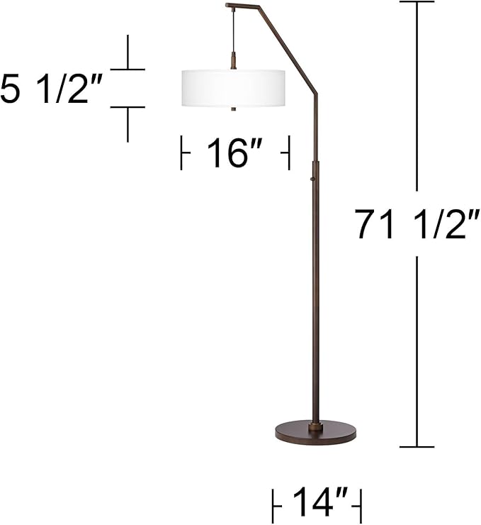 Tropical Woodwork Bronze Downbridge Arc Floor Lamp