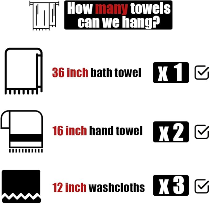 JQK Bath Towel Bar Gold, 39 Inch 304 Stainless Steel Thicken 1mm Towel Rack Bathroom, Towel Holder Brushed Golden Wall Mount, Useable Length 36 Inch, TB110L36-BG