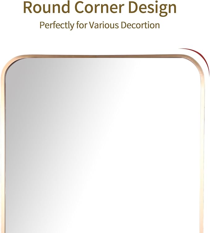 Bathroom Medicine Cabinet with Gold Metal Framed Mirror, Recessed or Wall Mount Bathroom Vanity with Storage Shelves 17.5x26 inch