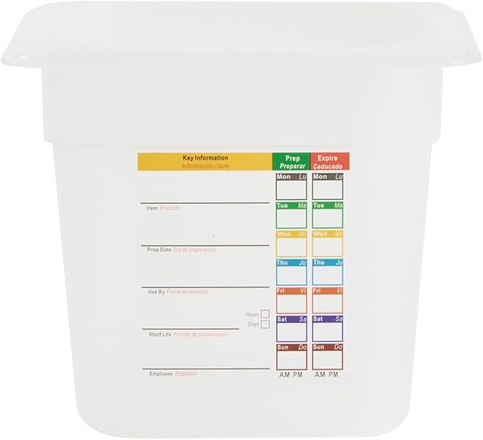Restaurantware Food Storage Container 1 Pack of 6.8 x 4.2 x 5.9 Inches Plastic Stackable Storage Box White Reusable Label Container Dishwasher Safe For Restaurants And Kitchens