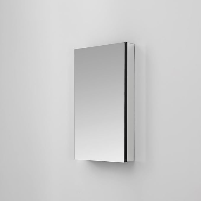 14 x 24 Inch Bathroom Mirror Cabinet, Medicine cabinets for Bathroom,3 Adjustable Shelves, Soft Close Hinges, 3X Movable Magnifier, Black Medicine Cabinet