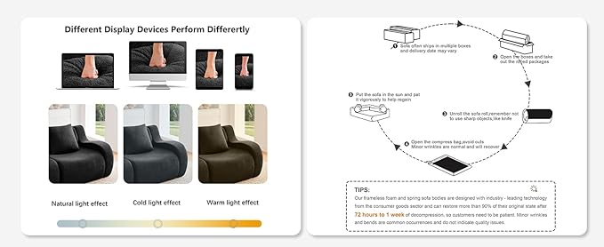 Black L-Shaped Cloud Couch with 1 Ottoman, Modern Teddy Fabric Boneless Sectional Sofa in a Box, Modular Floor Sofa for Living Room, Deep Seat, No Assembly Required, Sofas para Sala