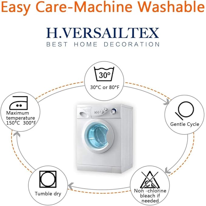 H.VERSAILTEX Super Stretch Individual Seat Cushion Covers - Thick Jacquard Textured Twill Fabric (2 Piece Large Sofa Cushion Covers, Chocolate)