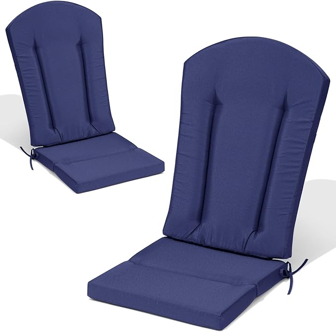 Crestlive Products 50x20 Inch Adirondack Chair Cushions Set of 2 Outdoor Rocking Chair Cushions Water Resistant