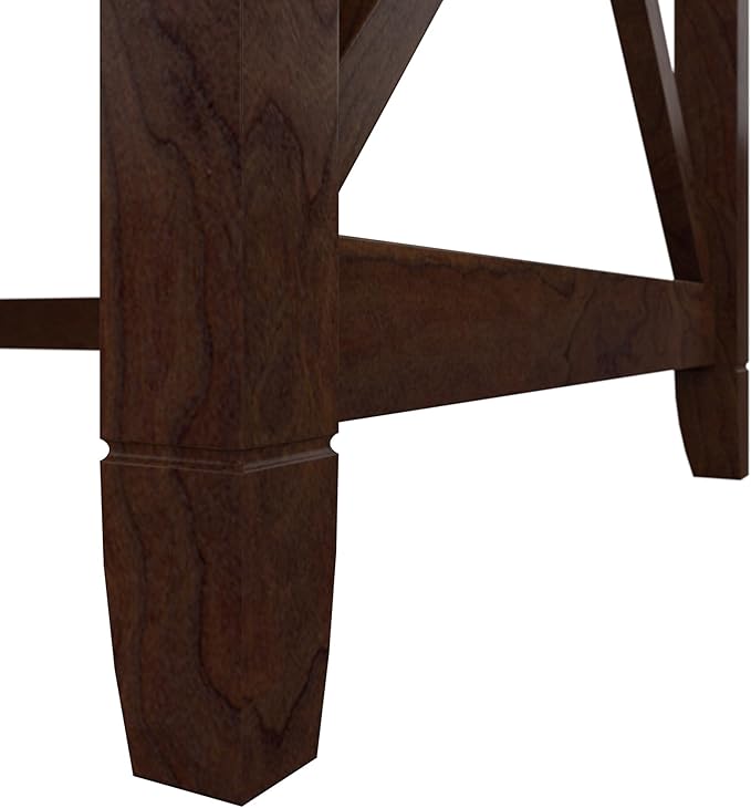 Bush Furniture Key West 60W Modern Farmhouse L Shaped Desk in Bing Cherry, 60-Inch Corner Computer Table for Home Office Workspace