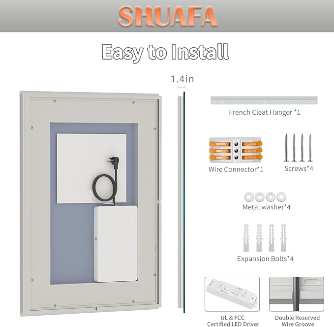 LED Mirror for Bathroom, 24x32 Inch Backlit + Front Lighted Bathroom Vanity Mirror with Lights for Wall, Double Light Strips, 3 Colors, Shatter-Proof, Anti-Fog and Brightness Memory