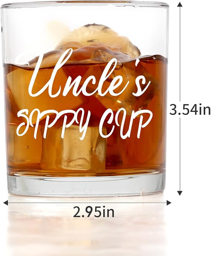 Jogskeor Uncle Gifts, Uncle's Sippy Cup Whiskey Glass 10oz, Birthday Fathers Day Christmas Gifts for Uncle