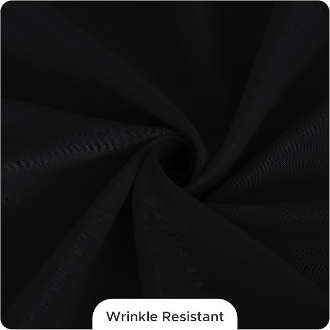Fitable 8 Pack Round Tablecloths: Stain Resistant Wrinkle Free Circle Table Clothes, Washable Reusable Polyester Table Covers for Wedding Party Birthday Banquet Reception(Black, 70 Inch)
