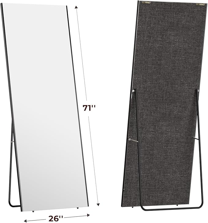 71"x26" Full Length Mirror with Stand, Lightweight & Easy to Move, Free-Standing Mirror for Dressing Room Bedroom, 3-in-1 Usage, Shatterproof Glassless Floor Mirror Kid & Pet Friendly (White)