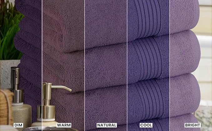 Utopia Towels Luxurious Bath Towels Set, 4 Pack, 27 x 54 Inches – 100% Ring Spun Cotton, Thick, Plush, and Fast-Drying, Designed for Premium Hotels, Spas, and Homes, Plum
