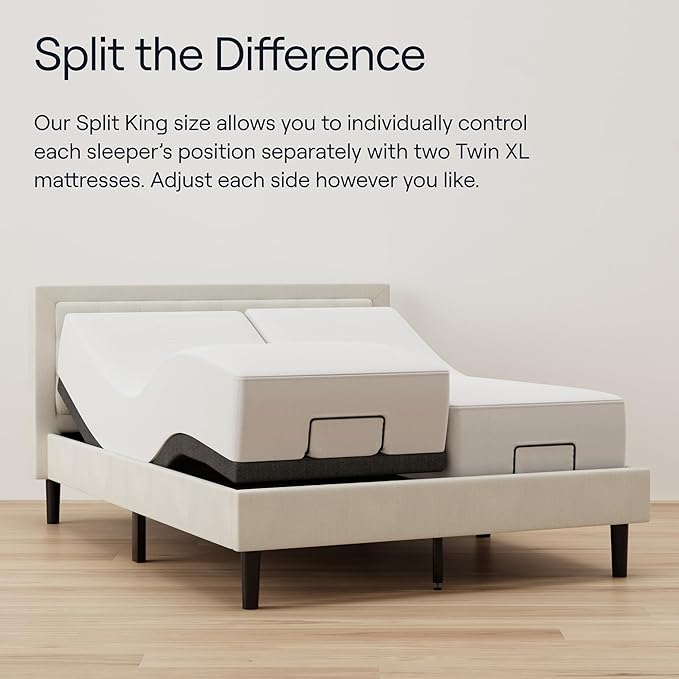 Nectar Twin XL Adjustable Base & 12” Hybrid Mattress (New Version) - Head & Foot Incline - Medium Firm Memory Foam & Coils - Cooling Layer - 3 Massage Settings - 365-Night Mattress Trial & Forever W