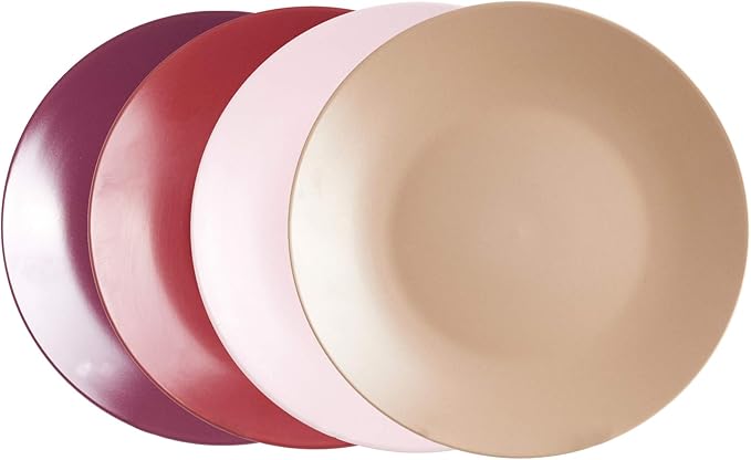 Colors Life 12pc Dinnerware Set, Very Berry - 4 Assorted Colors of Beige, Berry, Plum, Rose at Matte glaze