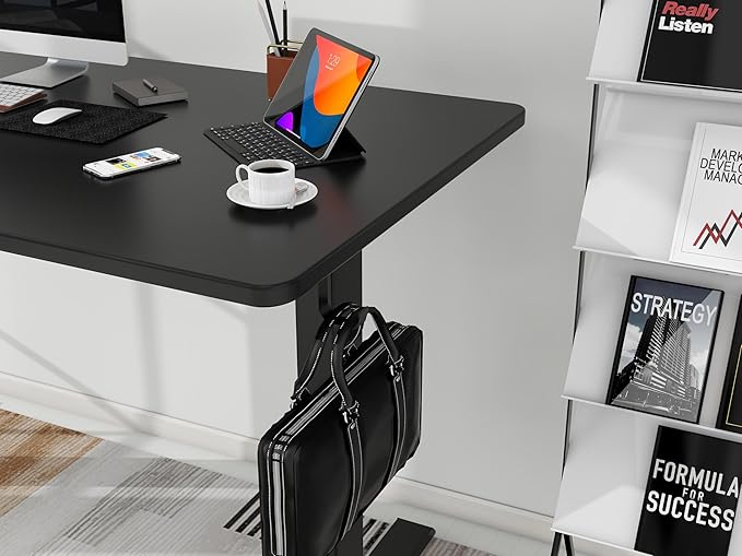 Whole Piece Standing Desk with Wheels Adjustable Height- Mobile Stand up Desk with Lockable Casters, Portable Sit Stand Desks Electric for Home & Office Workstation