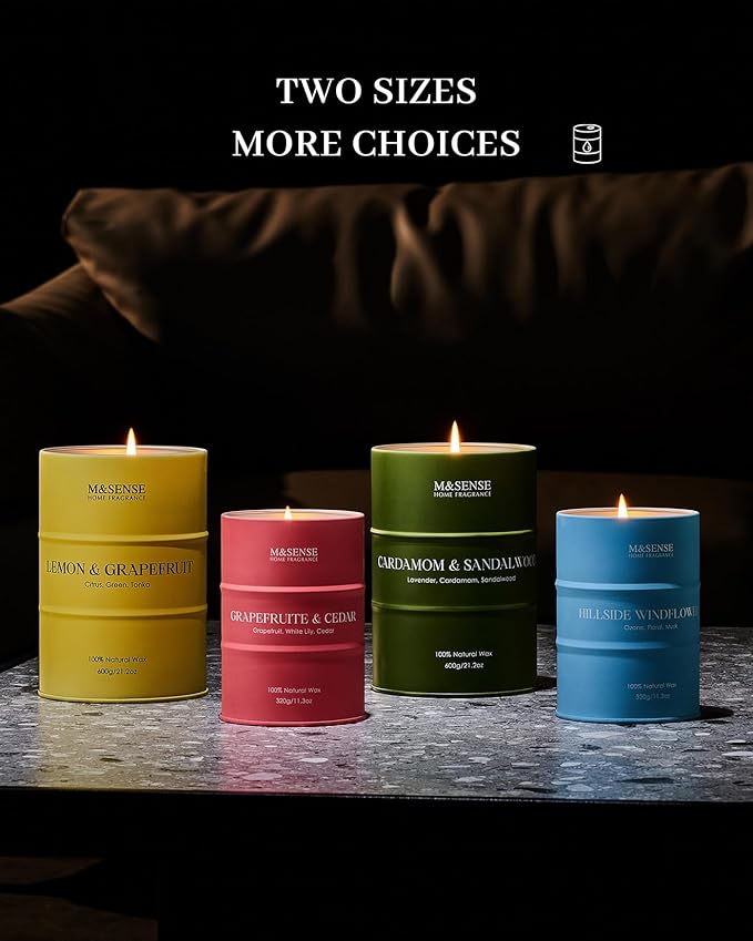 M&SENSE Cherry Bomb Scented Candles, Large Sweet Candle for Home Scented, Natural Soy Wax Candle, Candles Gifts for Women, 21.2 oz 120 Hours Burn