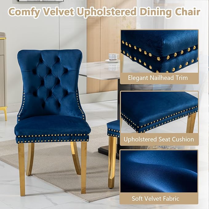 Goujxcy Faux Marble Dining Table Set for 4, Modern 5-Piece Dining Table Set with 4 Velvet Upholstered Chairs, 70" Large Long Faux Marble Kitchen Dining Room Table and Chairs with Stainless Steel Legs