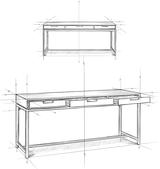 SIMPLIHOME Banting Desk - 72 Inch Wide Solid Hardwood and Metal Writing Desk in Walnut Brown, Modern Industrial Home Office Computer Table for Study with 2 Drawers and Flip-Down Keyboard Tray
