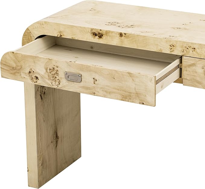 Merax Entryway Console Table, with 2 Storage Drawers, Retro Style/Wood Frame/Behind Couch & Sofa, Natural