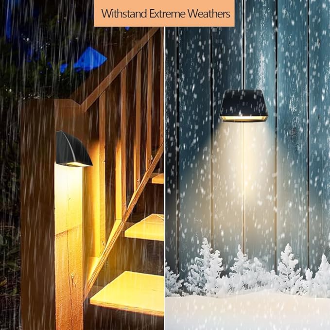 Arrownine Landscape Lighting Low Voltage Deck Lights 5W 12-24V,Outdoor Waterproof Fence Post Lights for Patio Stairs Yard Railings Wall Light Warm White Black Color 2 Packs