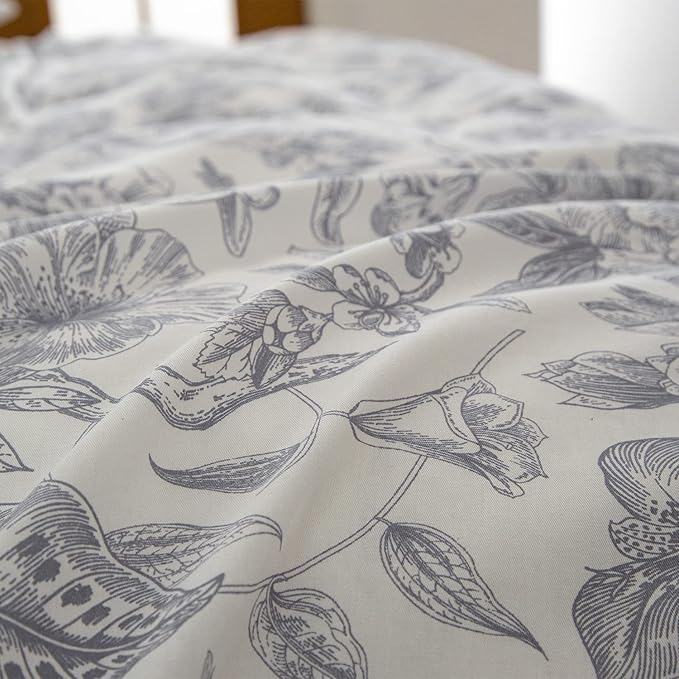 Queen Comforter Set Floral 3 Pieces Soft Bedding Comforter Set Garden Style Vintage Floral Botanical Flower Comforter Set for All Seasons 1 Comforter and 2 Pillowcases (Flower, Queen)