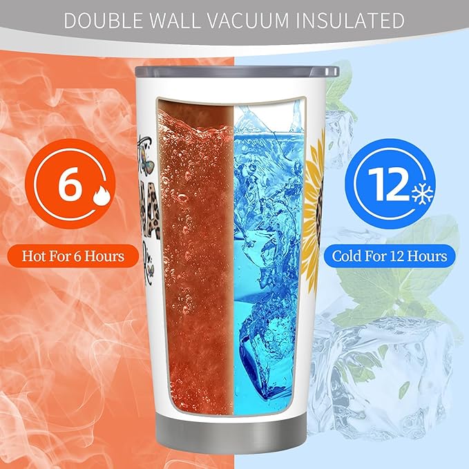 Nana Christmas Gifts, Nana Gifts for Grandma, Birthday Gift for Grandma from Grandchildren, Grandkids, 20 oz Stainless Steel Tumbler With Lid & Straw