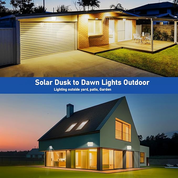 Solar Flood Lights Outdoor, 226 LEDs Flood Lights Motion Sensor, Dusk to Dawn Solar Outdoor Lighting with 3 Modes, Remote Control Outside Security Porch Lights for Garage Patio Yard (1 Pack)
