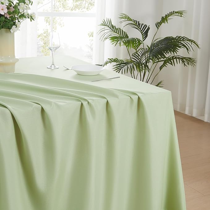 Rectangle Tablecloths 60x120 Inch 2 Pack Sage Green Tablecloth for 6ft Washable Decorative Linen Polyester Table Cloths for 8ft Dining Table Banquets Buffet Parties and Wedding
