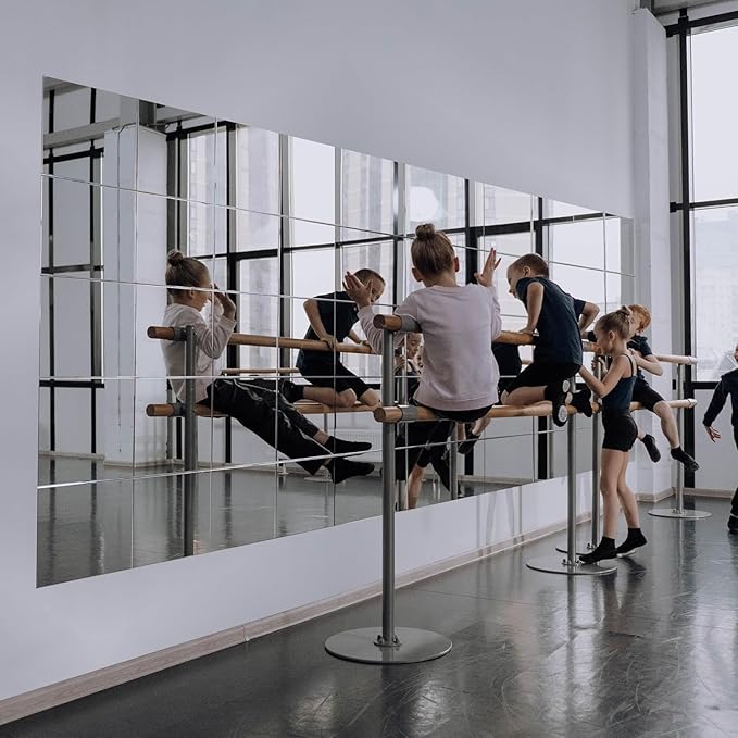 Vlush Full Length Wall & Tiles 10.2'' x 10.2'' x 12PCS Full Body Mirror, Full Length Mirror Wall Mounted Mirrors Decorative for Home Gym, Door, Bedroom & Bathroom