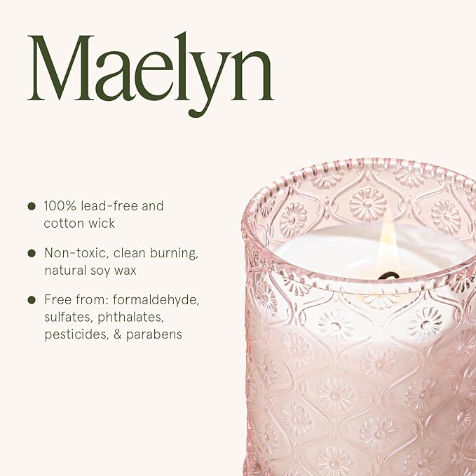 LA JOLIE MUSE Santal Rose Scented Candle – Saffron, Rose & Leather | 6 oz Natural Soy Wax | 40 Hours Clean Burn | Gift-Ready for Hosts & Gatherings | Elegant Home Decor