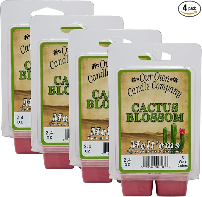 Our Own Candle Company Premium Wax Melt, Cactus Blossom Scent,Handmade in The USA, 24 Cubes (4 Pack, 9.6oz Total)