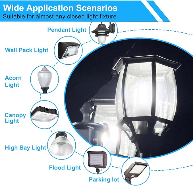 2 Pack 400W Equivalent LED Corn Light Bulb 6000 Lumen Led Corn Bulb 50W Super Bright 5000K Daylight White E26/E27 Base LED Light Bulb for Home Garage Lighting Garage Backyard Office Household