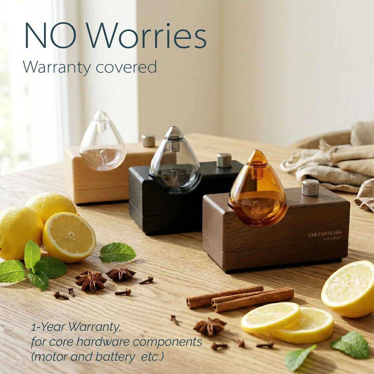 chezArtemis Amber Retro Waterless Essential Oil Diffuser for Aromatherapy