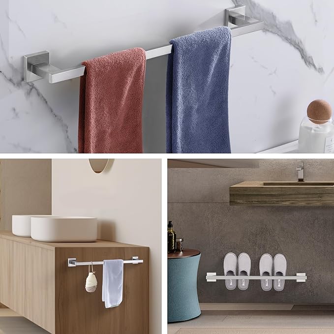 LANC Hand Towel Bar for Bathroom Wall Mounted Brushed Nickel Bathroom Towel Ring 12-Inche Stainless Steel Towel Rod for Toilet Hand Towel Holder Towel Rack Towel Hanger, A9010BN-L3