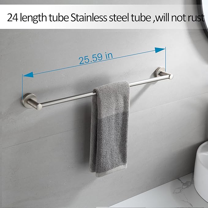 BGL Bathroom Accessories Set 4-Pieces Shiny Brushed Nickel Zinc Alloy Wall Mounted Towel Racks for Bathroom