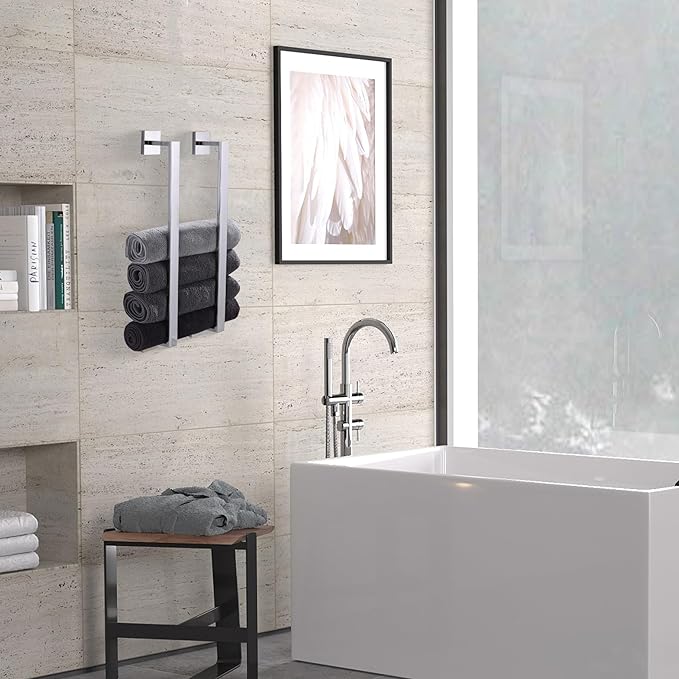 LANC 12-Inche Towel Bars for Bathroom Wall Mounted Chrome Polished Total-14” Stainless Steel Towel Hanger Silver Hand Towel Holder for Cabinet Kitchen Towel Racks Towel Rods, A8804CP-3P1