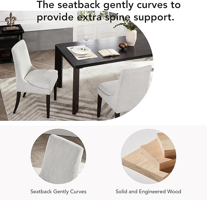 Upholstered Dining Chairs Modern Sidechair Performance Fabric High Back Armlesschair for Diningroom Kitchen,Light Grey,Set of 4(2 Box)
