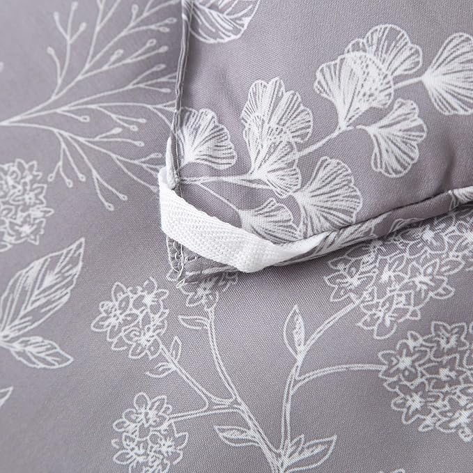 EAVD Botanical Floral Comforter Set Full Grayish Purple Soft Microfiber Chic Cute Garden Floral Bedding Comforter Set 1 Full Comforter and 2 Pillowcases Fresh Botanical Comforter for All-Season
