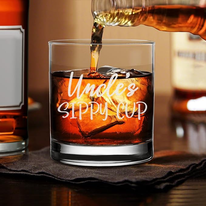 Uncle's Sippy Cup Whiskey Glass - Funny Birthday Gift for Uncle