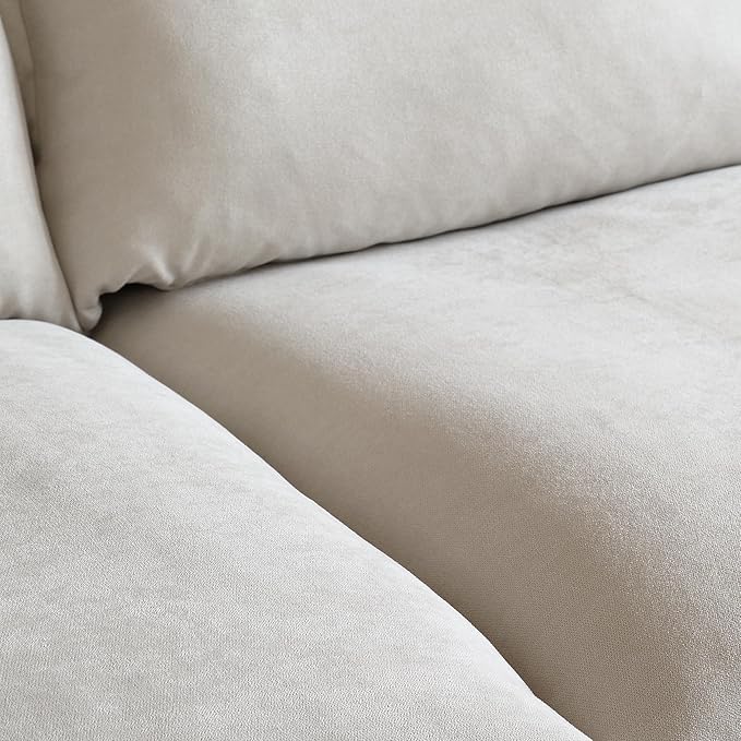 WJShome Modern Down Filled Sigle Middle Seat, Cloud Modular Sectional Sofa, Minimalist Wide Deep Seat Couches for Living Room Apartment Lounge Bedroom (Beige)