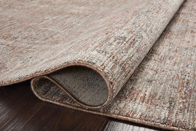 Loloi Magnolia Home by Joanna Gaines Millie Collection MIE-04 Brick/Fog 9'-6" x 9'-6", .25" Pile Height, Round Area Rug