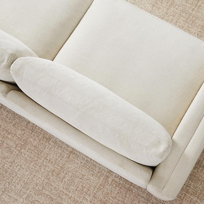 CHITA Super Large Luxury 3 Seat Sectional Modular Sofa, Down Filled Modern Sofa, Deep Seat Comfty Cloud Couch, 118 inch Width, 3 Seat Couch, Solid Wood Leg, Linen