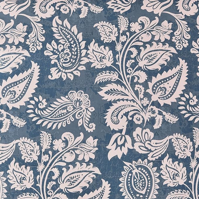 Drucon Paisley Comforter Set King, 7 Pieces Bed in a Bag Boho Comforter Bedding Soft Microfiber King Size Navy Blue Comforter with Sheet & Pillowcases