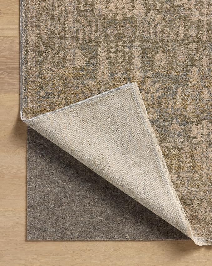 Loloi Magnolia Home by Joanna Gaines Junie Collection JUE-02 Moss/Natural 5'-3" x 5'-3", .38" Pile Height, Round Area Rug