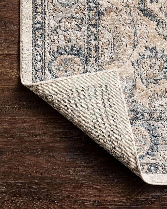 Loloi Teagan Collection TEA-01 Natural/Lt. Grey 2'-8" x 4' Accent Rug, Large, Soft Neutral Rug, High-Traffic for Living Room, Bedroom, Home Office, Dining Area