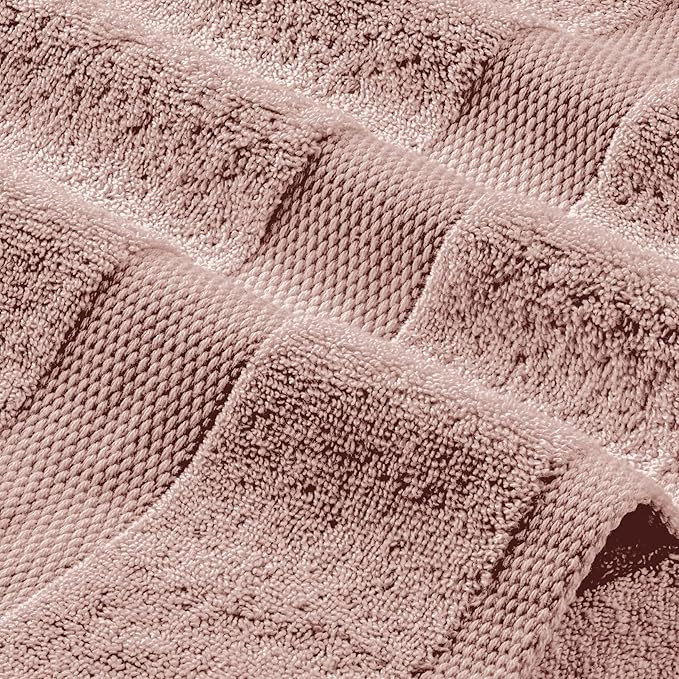 Wealuxe Pink Bath Towels 24x50 Inch, Cotton Towel Set for Bathroom, Hotel, Gym, Spa, Soft Extra Absorbent Quick Dry 6 Pack